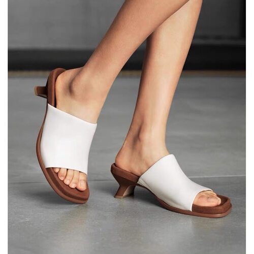 【张琪JIEJI专属】夏季复古方头一字带拖鞋26064