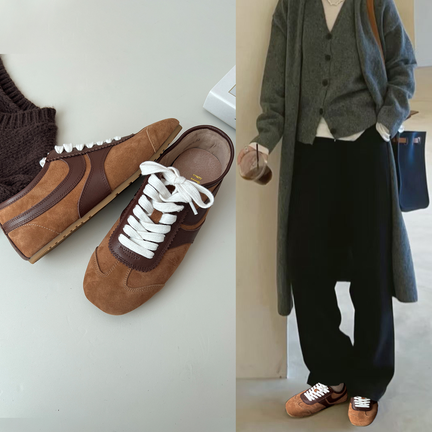 文艺复古软底真皮德训鞋女2025秋季新款方头平底休闲运动阿甘板鞋