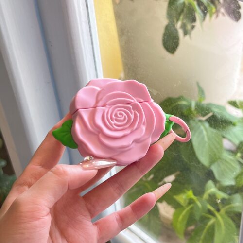 复古粉色玫瑰花Airpods耳机套