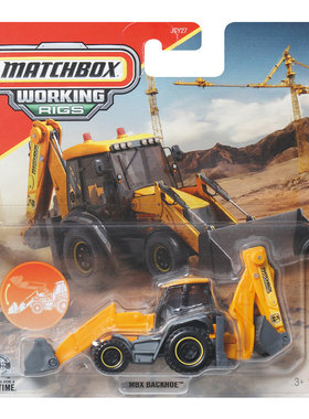 MATCHBOX火柴盒仿真工程车珍藏可动合金Backhoe挖掘机玩具车模型