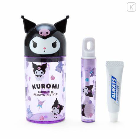 保税 日本Sanrio三丽鸥儿童洗漱牙刷杯套装旅行便携KITTY美乐蒂