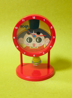 孤品中古日本制塑料材质可爱娃娃自动摇摆蜜蜂座钟摆件