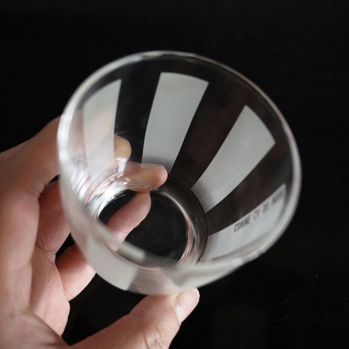 中古水晶玻璃杯磨砂条纹水晶杯