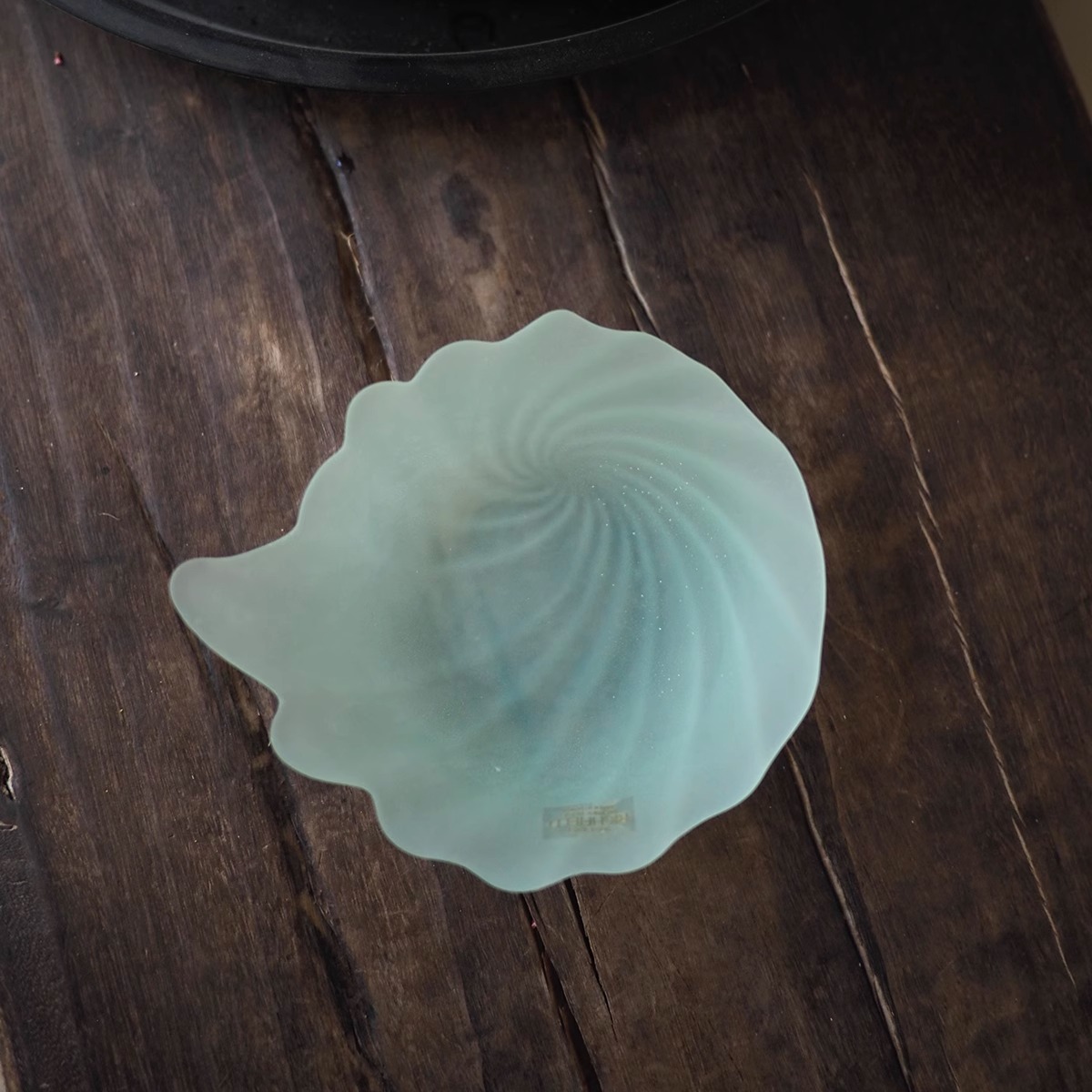双子商店 中古日本制手作薄荷绿贝壳海螺形琉璃小碗 盛皿