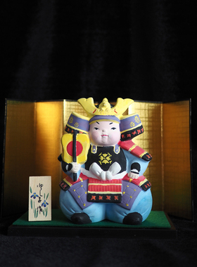 中古陶人摆件陶制彩绘将军摆件