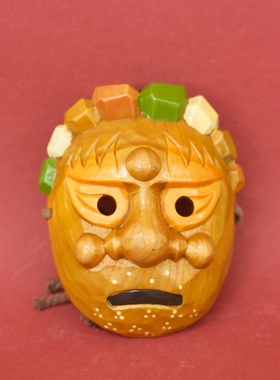 双子商店 孤品中古韩国制手工木雕传统戏剧人物装饰面具