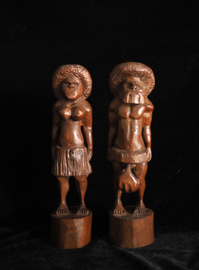 中古非洲木雕摆件实木原始人摆件