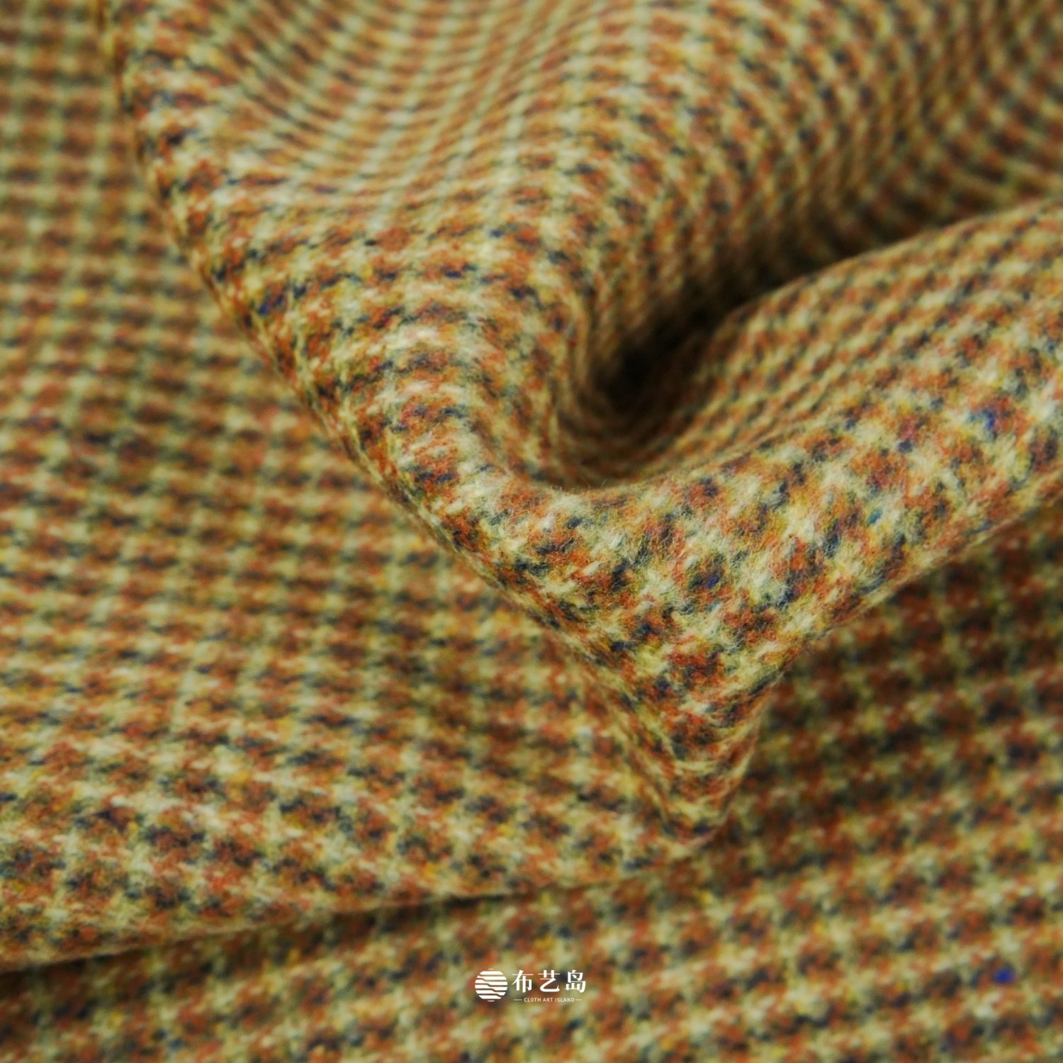 高含毛 柔软双面可剥橘黄色系小格子羊毛毛呢布料大衣套装面料B,居家布艺,海绵垫/布料/面料/手工diy,淘宝优惠券,粉丝福利购,淘宝优惠卷