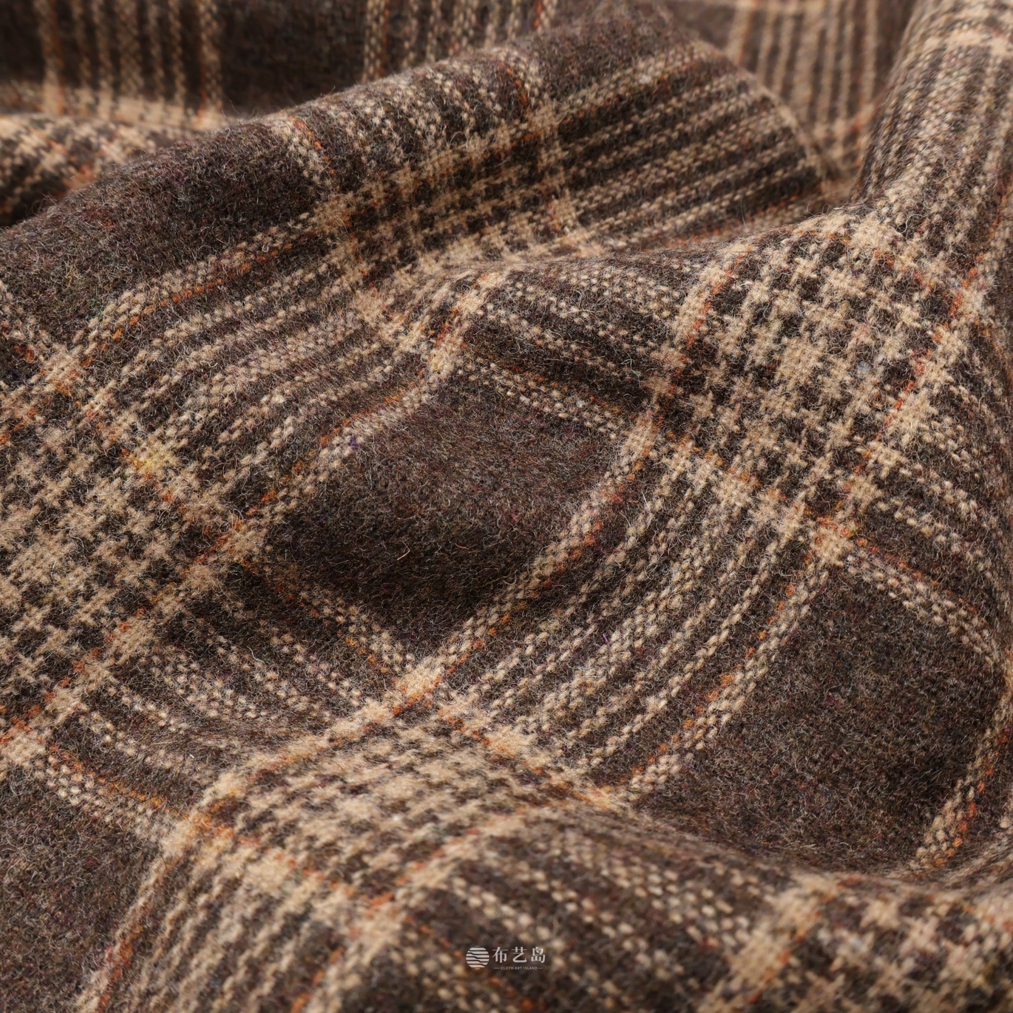 复古 棕色格子澳毛毛呢布料外套西装裤子半身裙服装设计师面料B,居家布艺,海绵垫/布料/面料/手工diy,淘宝优惠券,粉丝福利购,淘宝优惠卷