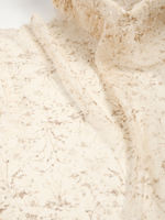 Classical light coffee-colored printed three-dimensional dot semi-transparent organza chiffon fabric for dress and shirt clothing thumbnail 7