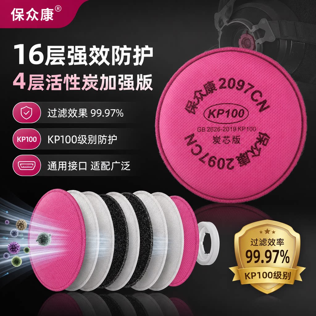 保众康活性炭防尘口罩KP100图片