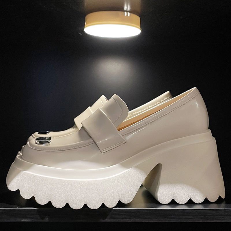 古菲斯奇女鞋粗跟厚底休闲鞋金属