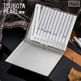 Японский оригинальный импортный длинный ультратонкий металлический черный портсигар подходит для мужчин и женщин, из натуральной кожи