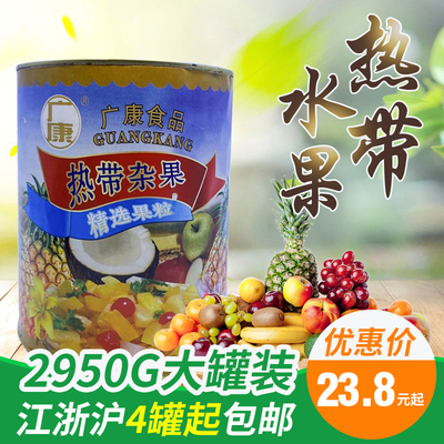 热带杂果水果罐 内有菠萝椰果木瓜 3公斤3kg 江浙沪皖4罐包邮