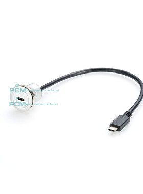 圆头USB Type C面板安装数据信号延长线全功能USB3.1公转母数据线