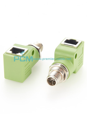 M12转RJ45 X编码8芯公头转RJ45连接器转接头网线转M12头公母插座