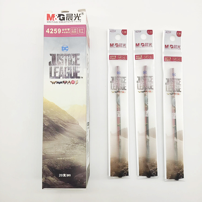 晨光红笔芯 4259正义联盟全针管拔盖款中性替芯0.38mm红色笔芯