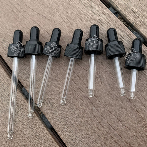 胶头玻璃滴管 精油瓶滴管圈 黑色胶头滴管 精油瓶配件螺纹 管盖