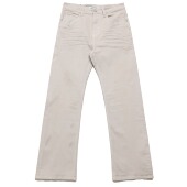 SKINNY立体褶皱猫须做旧修身 男士 弹力白牛仔裤 SELFNESS 长裤