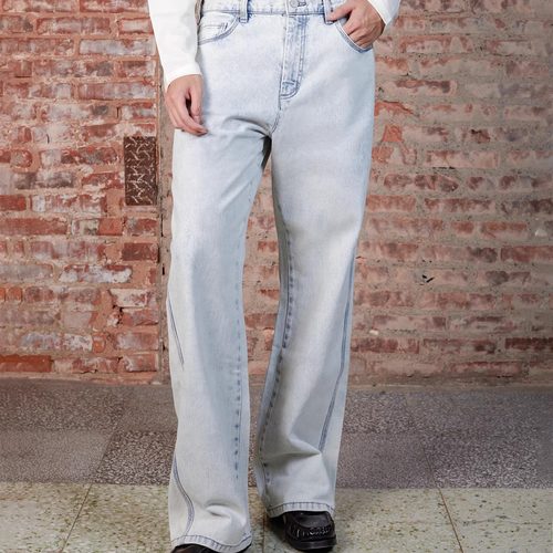 SELFNESS日产冈山面料浅蓝牛仔裤