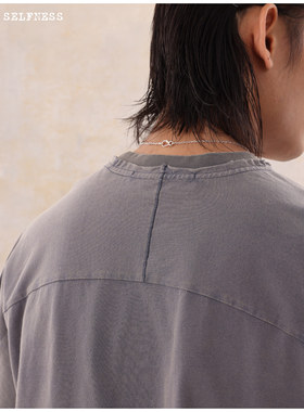 Selfness 25ss Vintage Washed水洗做旧手工破坏纯棉短袖T恤Tee