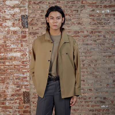 SELFNESS转换领男士羊毛衬衫外套