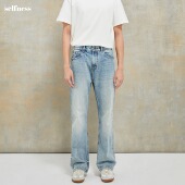DENIM 合身直筒水洗牛仔裤 JEANS经典 SELFNESS 百搭基本款 男士 长裤