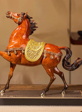 朱炳仁铜鸣扬万里马摆件工艺品彩铜家居客厅新居装饰品桌面全铜