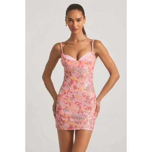 英国代购正品04.27 名品ohpolly 女装新款 吊带刺绣亮片连衣裙