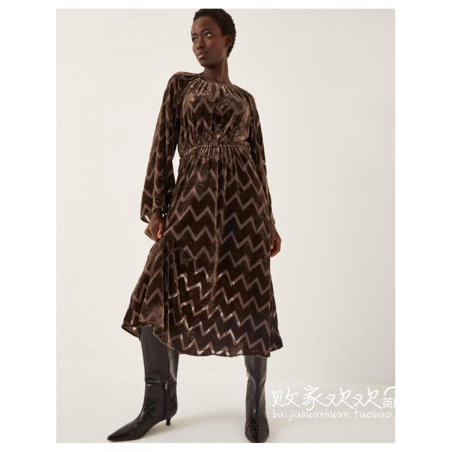 英国代购正品11.06 名品Monsoon 女装新款 设计波浪长款连衣裙