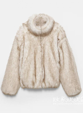 英国代购正品11.04 2025潮流导向 女装新款 冬季皮草风短款夹克