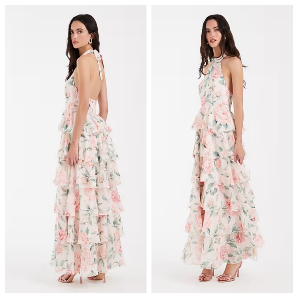 英国代购正品03.26 2026潮流导向 女装新款 玫瑰花多层长款连衣裙