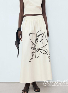 英国代购正品07.09 名品NEXT 女装新款 时尚花朵浅色长款半身裙