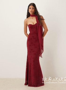 英国代购正品08.10 2025潮流导向 女装新款 设计礼服长款连衣裙