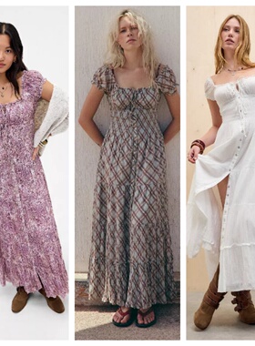 英国代购正品01.14 名品UO 女装新款 设计单排扣长款百搭连衣裙