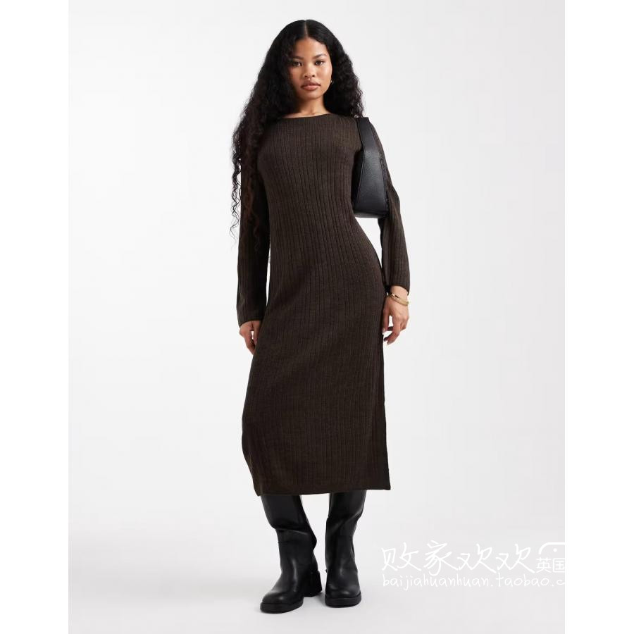 英国代购正品10.08 2025潮流导向 女装新款 时尚针织中长款连衣裙