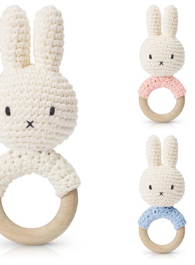 英国代购正品02.22 Miffy White Teether Rattle 米菲牙胶拨浪鼓