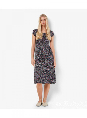 英国代购正品03.24 名品NL 女装新款 时尚碎花中长款百搭连衣裙