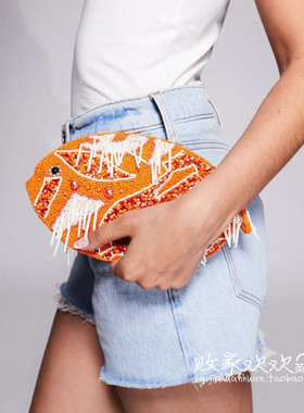 英国代购正品05.13 2025潮流导向 女包新款 串珠设计鱼儿手拿包