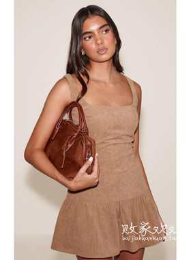 英国代购正品10.06 名品PL 女装新款 时尚褶皱裙摆迷人连衣裙