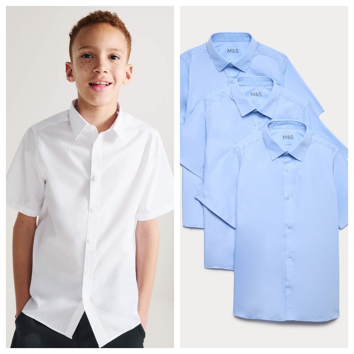 英国代购正品07.04 名品MS 女装新款 3件装男孩易熨烫校服衬衫