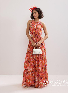 英国代购正品07.03 名品NEXT 女装新款 时尚印花长款百搭连衣裙