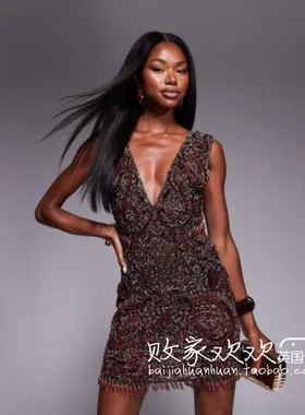 英国代购正品07.08 2025潮流导向 女装新款 设计重工迷人连衣裙