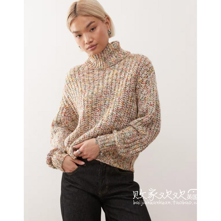 英国代购正品10.08 2025潮流导向 女装新款 小高领针织长袖毛衣