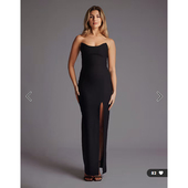 新款 英国代购 抹胸开叉深色连衣裙 2026潮流导向 女装 正品 02.06