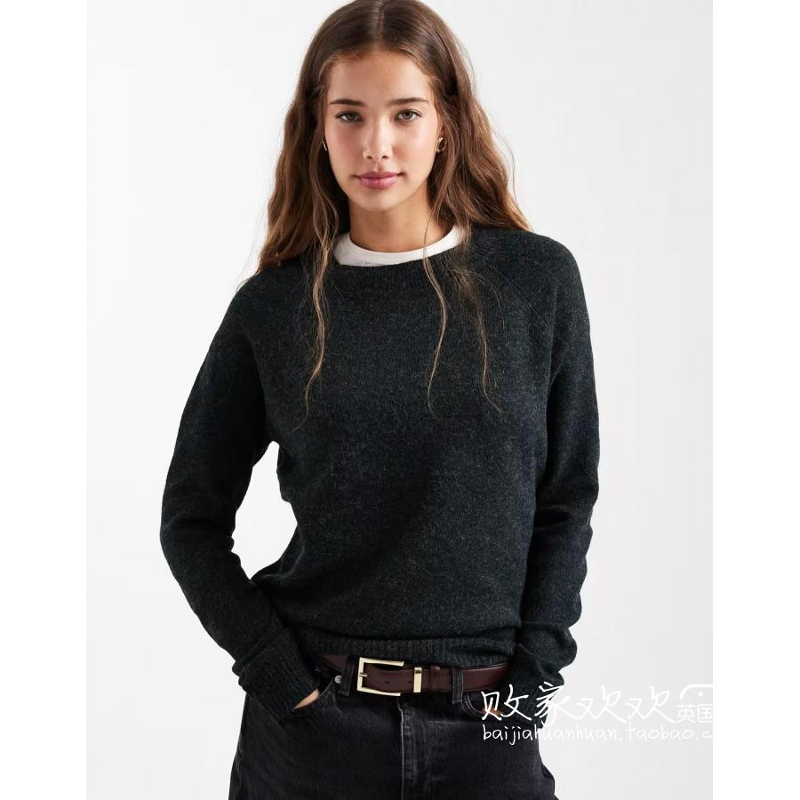 英国代购正品10.08 2025潮流导向 女装新款 时尚针织长袖深色毛衣
