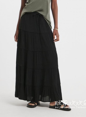 英国代购正品04.02 名品NEXT 女装新款 时尚深色长款百搭半身裙