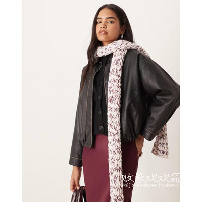 英国代购正品10.31 2025潮流导向 饰品新款 时尚混色针织长款围巾