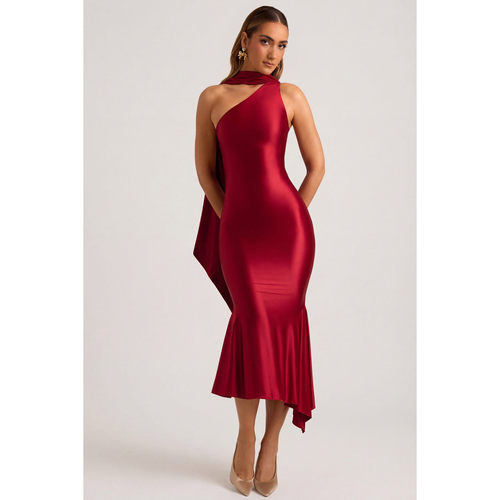 英国代购正品09.09 名品ohpolly 女装新款 丝滑单肩设计连衣裙