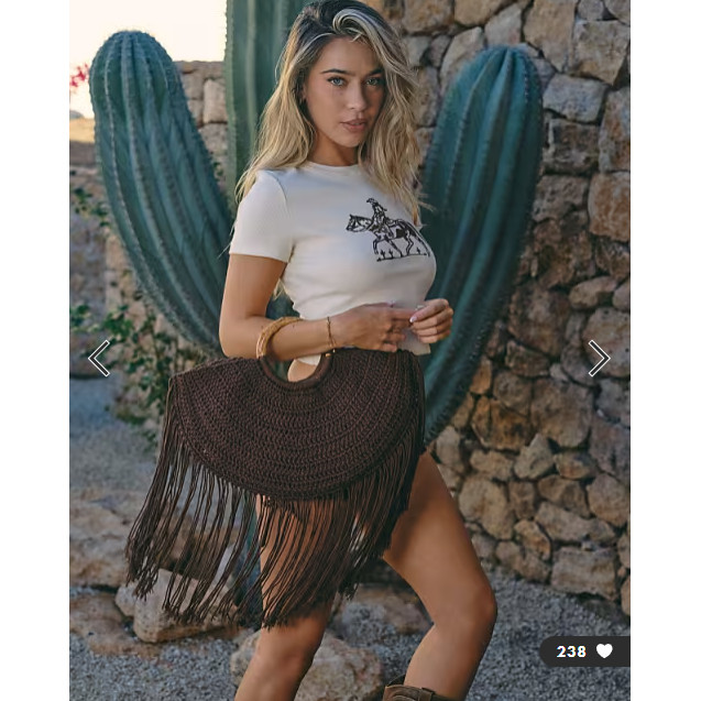 英国代购正品02.27 2026潮流导向 女包新款 编织流苏沙滩风手提包